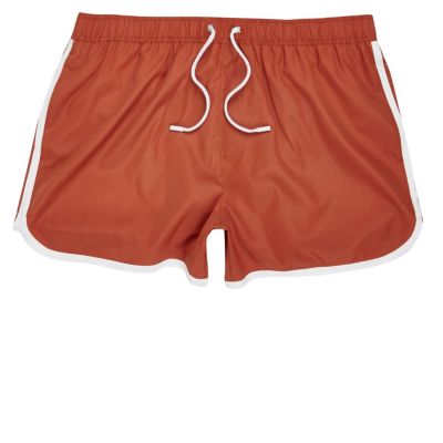 Dark orange short swim shorts